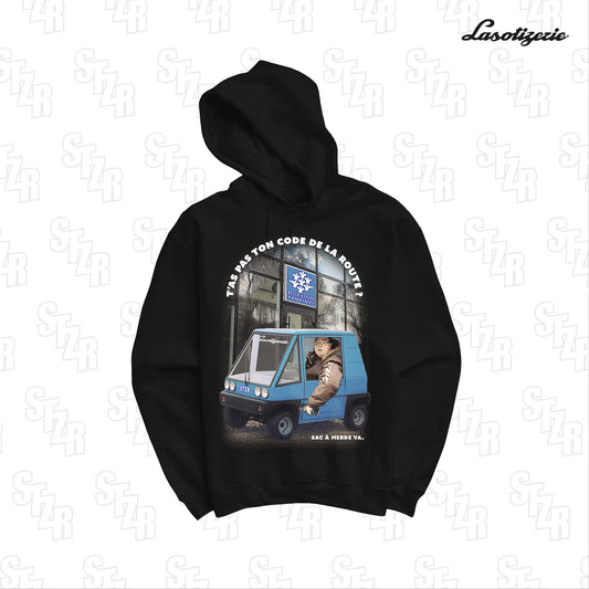 LA SOTIZERIE "CAF.." BLACK HOODIE