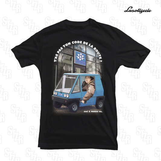 LA SOTIZERIE "CAF.." BLACK T-SHIRT