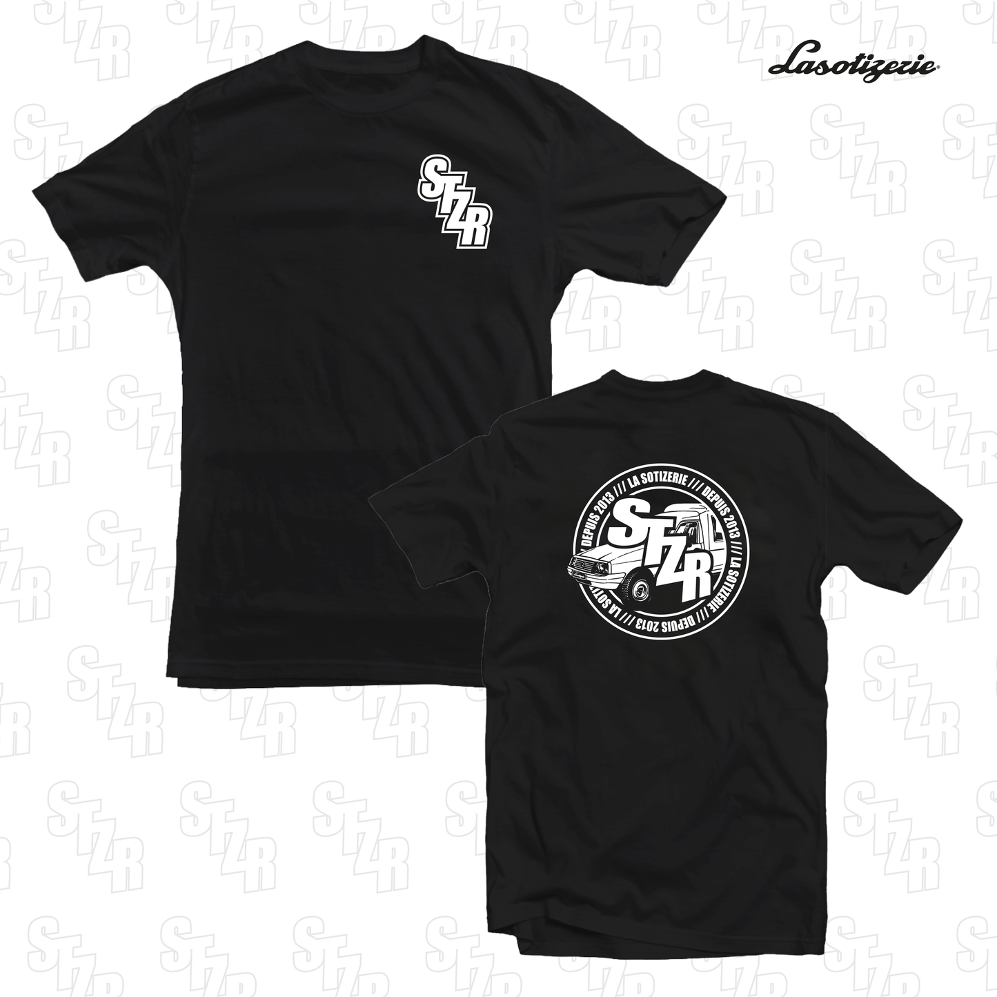 LA SOTIZERIE "STZR en mode Ricain" BLACK T-SHIRT